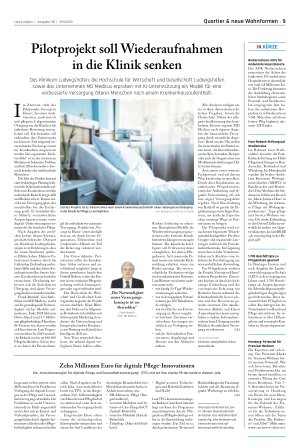 Vorschauseite 1: Pilotprojekt soll Wiederaufnahmen in die Klinik senken