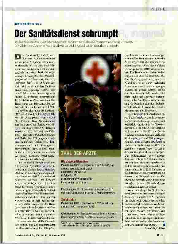 Vorschauseite 1: Der Sanitätsdienst schrumpft
