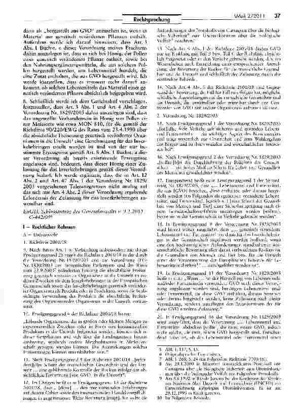 Vorschauseite 2: Inverkehrbringen genetisch veränderter Lebensmittelverordnung (EG) Nr. 1829/2003