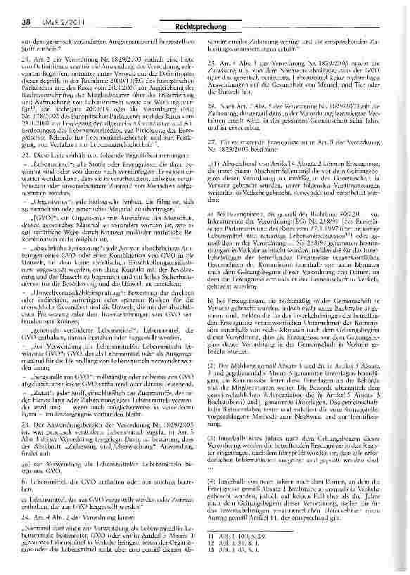 Vorschauseite 3: Inverkehrbringen genetisch veränderter Lebensmittelverordnung (EG) Nr. 1829/2003