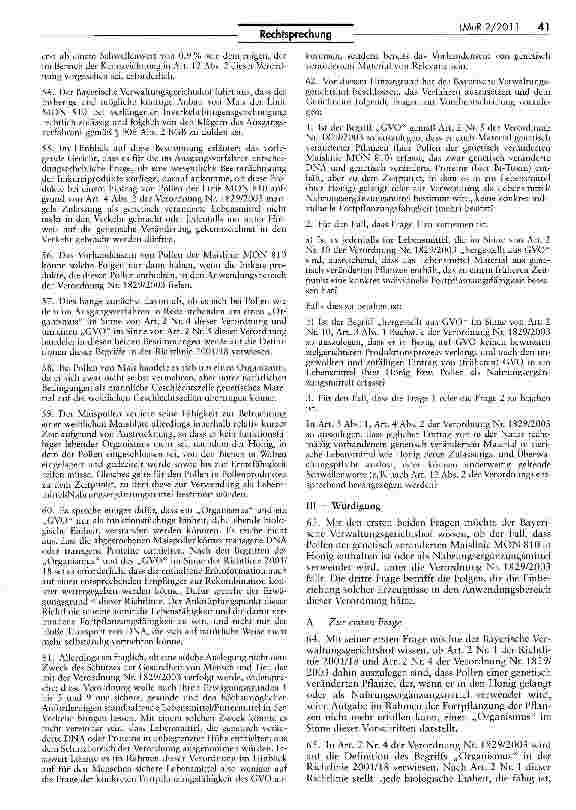 Vorschauseite 6: Inverkehrbringen genetisch veränderter Lebensmittelverordnung (EG) Nr. 1829/2003