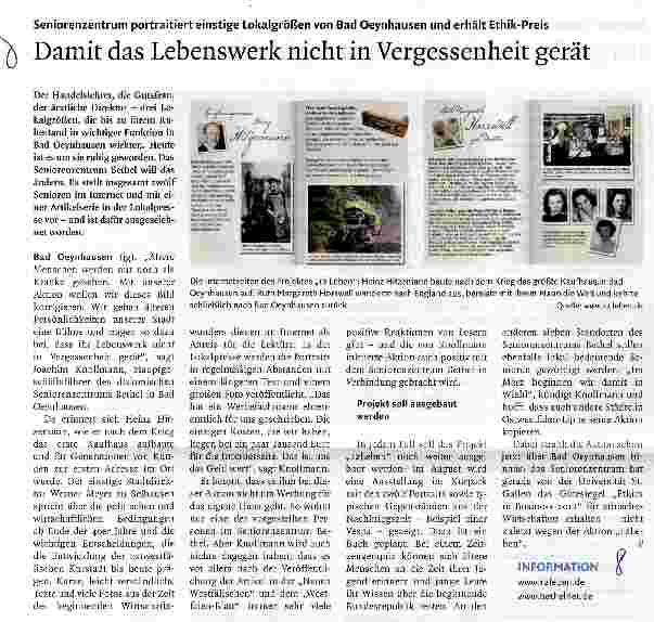 Vorschauseite 1: Damit das Lebenswerk nicht in Vergessenheit gerät