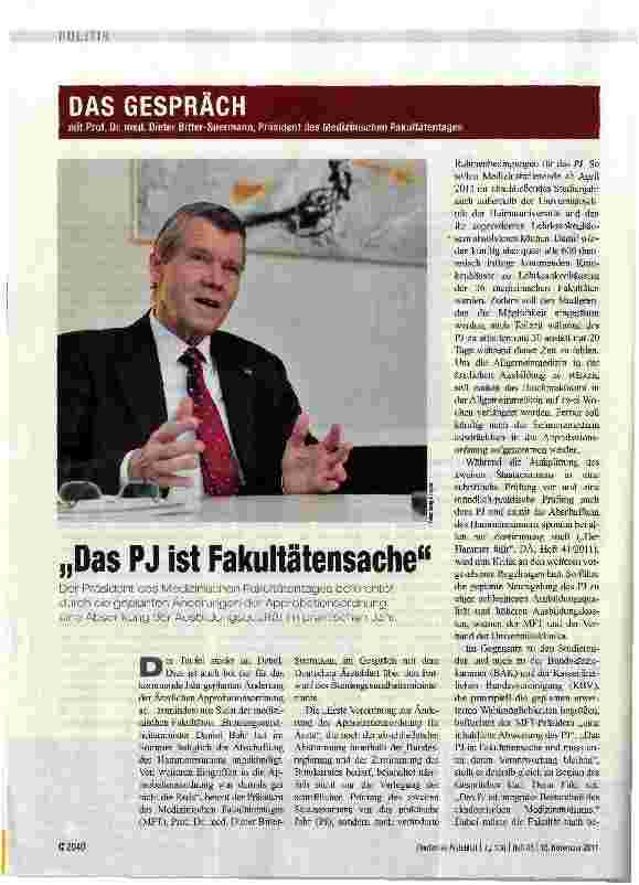 Vorschauseite 1: Das PJ ist Fakultätensache