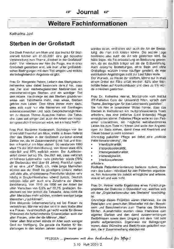 Vorschauseite 1: Sterben in der Großstadt