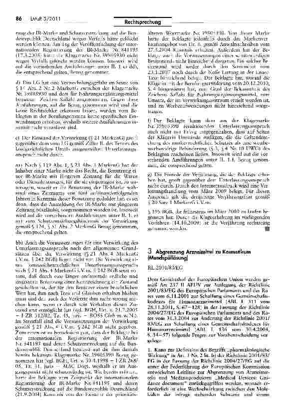 Vorschauseite 1: Abgrenzung Arzneimittel zu Kosmetikum (Mundspüllösung)