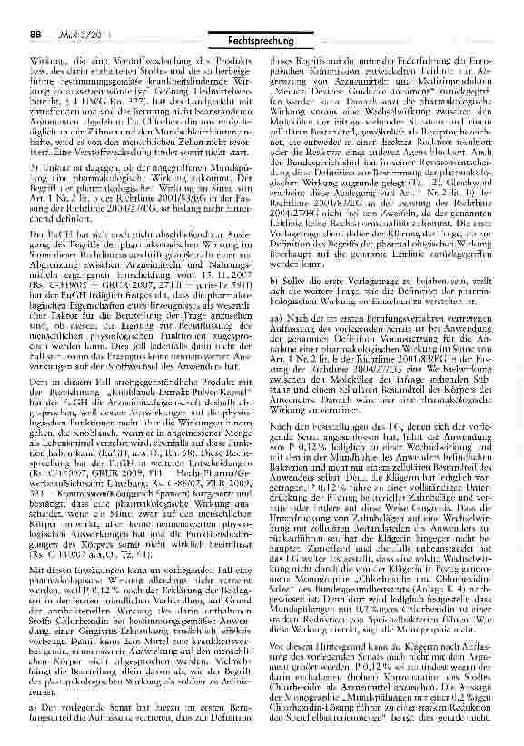 Vorschauseite 3: Abgrenzung Arzneimittel zu Kosmetikum (Mundspüllösung)
