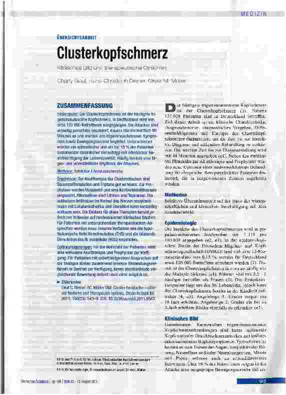 Vorschauseite 1: Clusterkopfschmerz