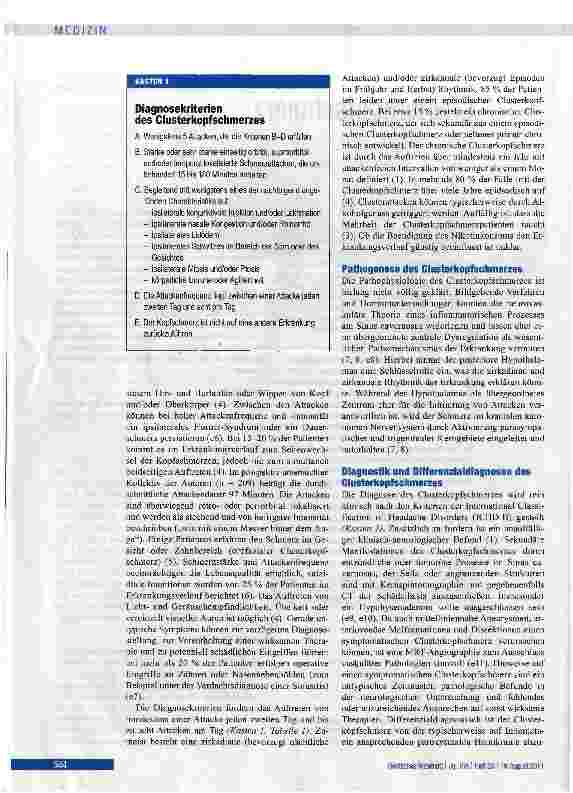 Vorschauseite 2: Clusterkopfschmerz