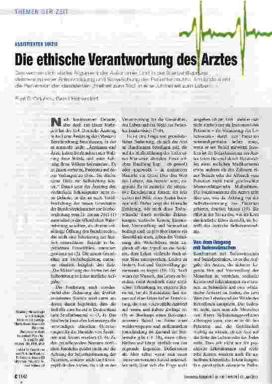 Vorschauseite 1: Die ethische Verantwortung des Arztes