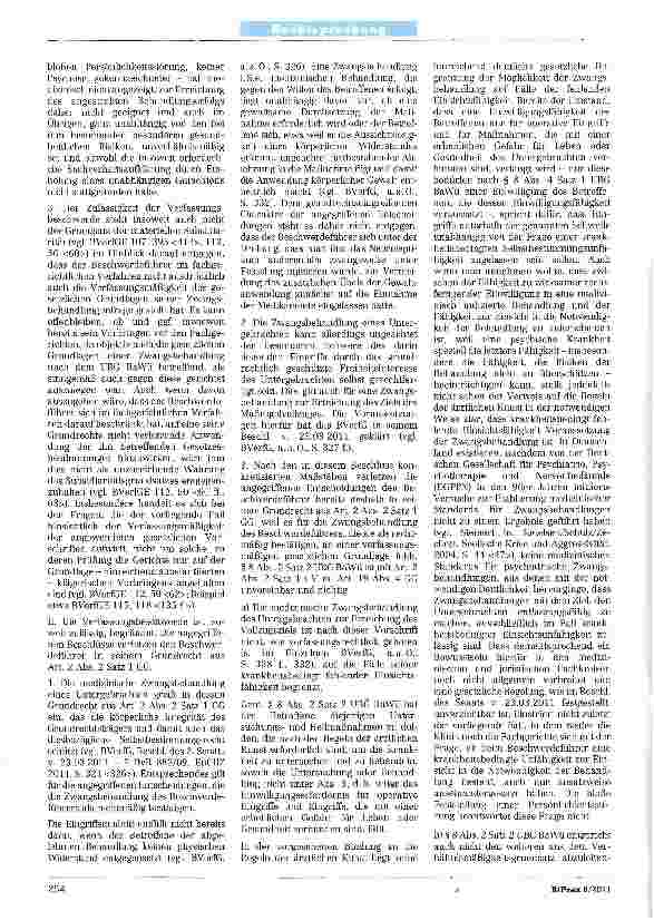 Vorschauseite 2: Zur Zwangsbehandlung Art. 2 Abs. 2 GG