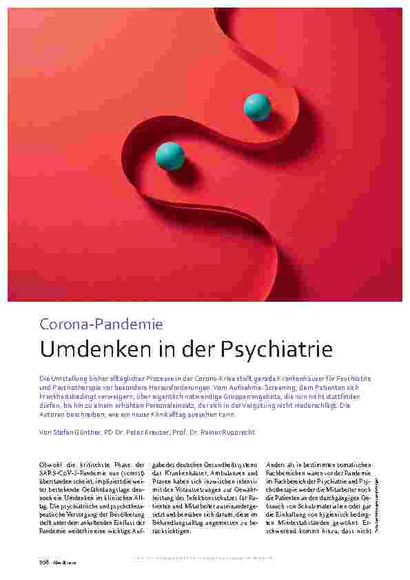 Vorschauseite 1: Corona-Pandemie: Umdenken in der Psychiatrie