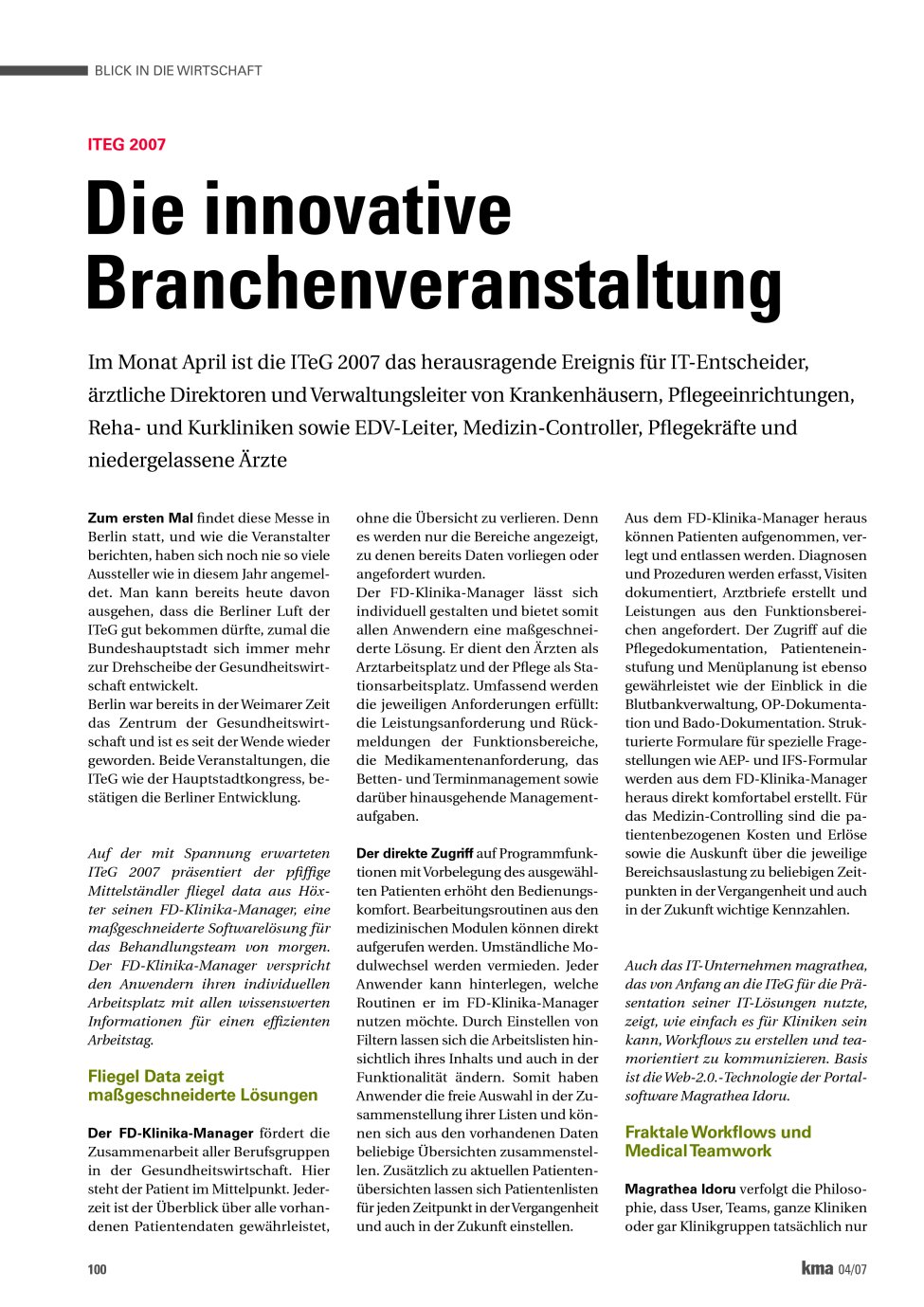 Vorschauseite 1: Die innovative Branchenveranstaltung