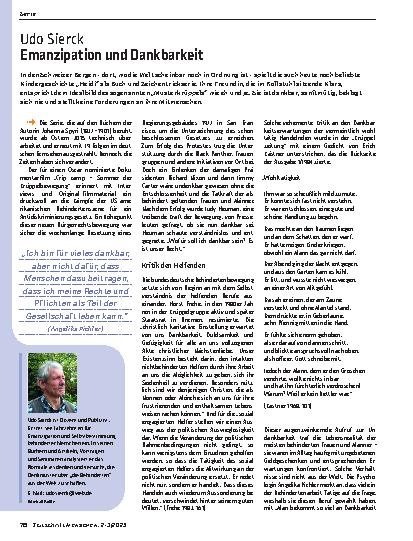 Vorschauseite 1: Emanzipation und Dankbarkeit