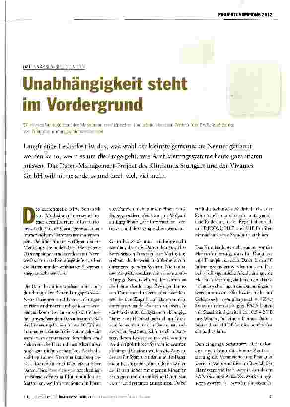 Vorschauseite 1: Unabhängigkeit steht im Vordergrund