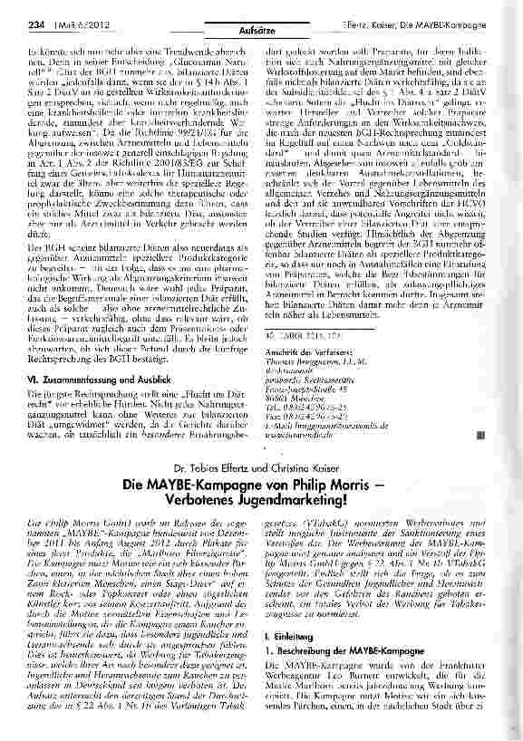 Vorschauseite 1: Die MAYBE-Kampagne von Philip Morris — Verbotenes Jugendmarketing!
