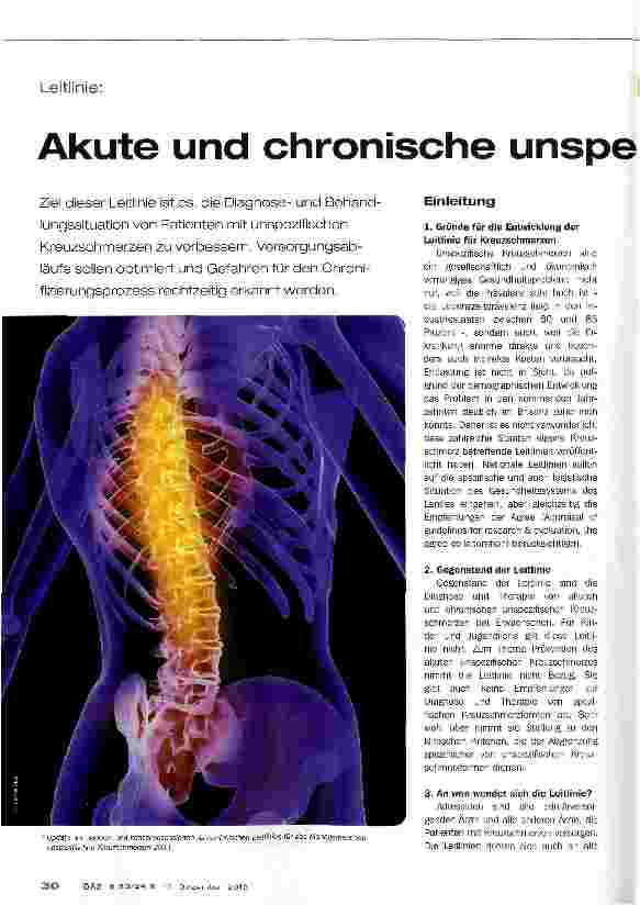 Vorschauseite 1: Akute und chronische unspezifische Kreuzschmerzen