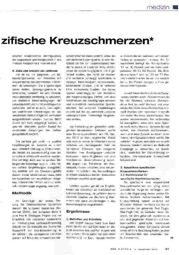 Vorschauseite 2: Akute und chronische unspezifische Kreuzschmerzen