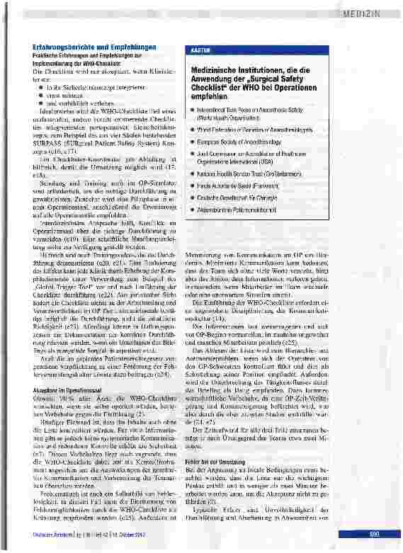 Vorschauseite 5: „Surgical Safety Checklist der Weltgesundheitsorganisation