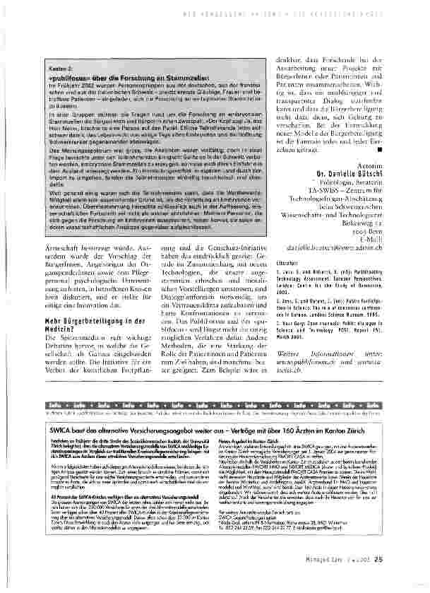 Vorschauseite 3: Demokratisierung der Medizin - Modelle der Bürgerbeteiligung