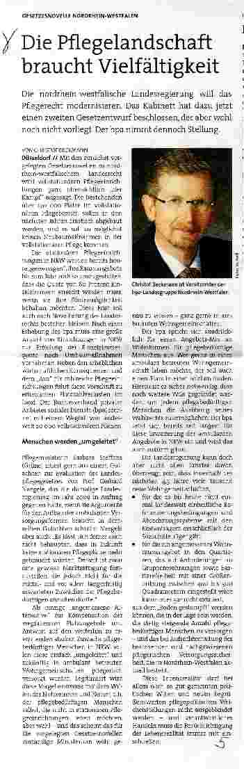 Vorschauseite 1: Die Pflegelandschaft braucht Vielfältigkeit