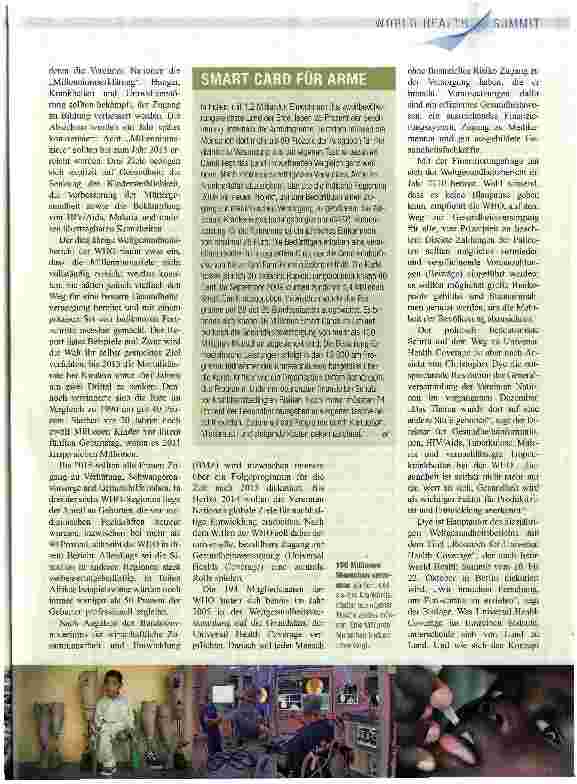 Vorschauseite 2: Die Weltgemeinschaft setzt sich ein ehrgeiziges Ziel
