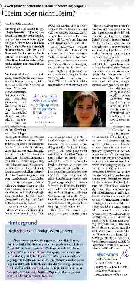 Vorschauseite 1: Heim oder nicht Heim?