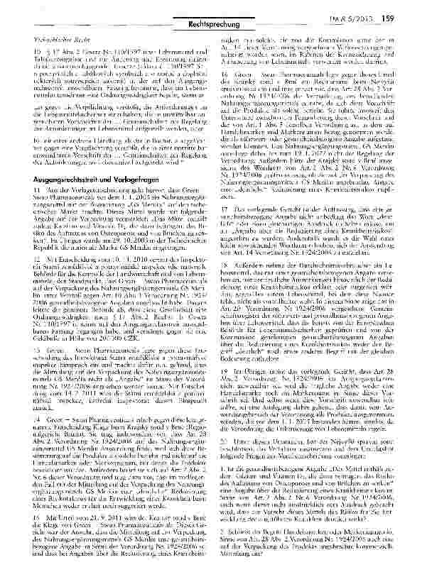 Vorschauseite 3: Zulässigkeit von gesundheitsbezogenen Angaben auf Lebensmitteln