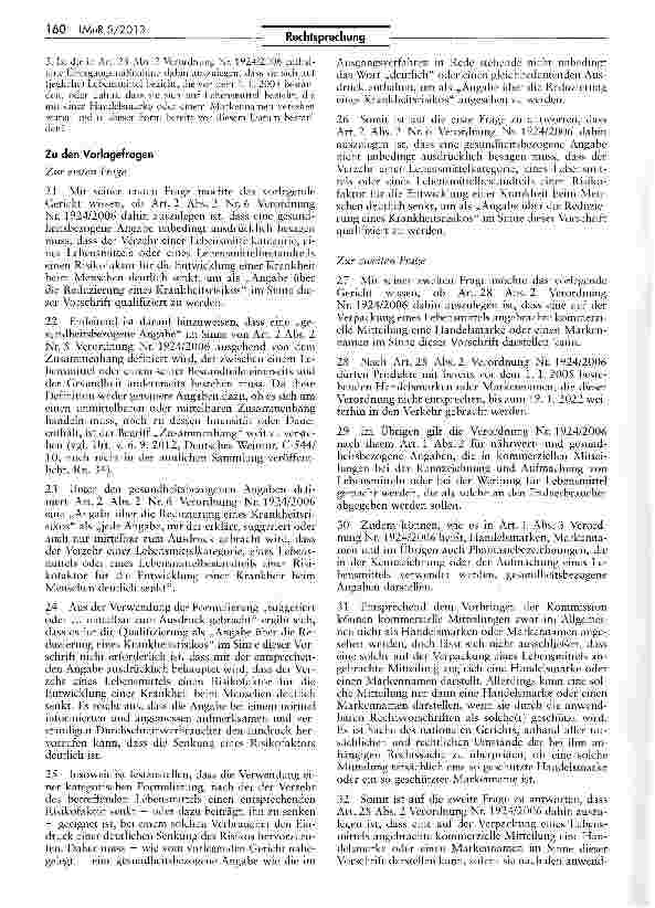 Vorschauseite 4: Zulässigkeit von gesundheitsbezogenen Angaben auf Lebensmitteln