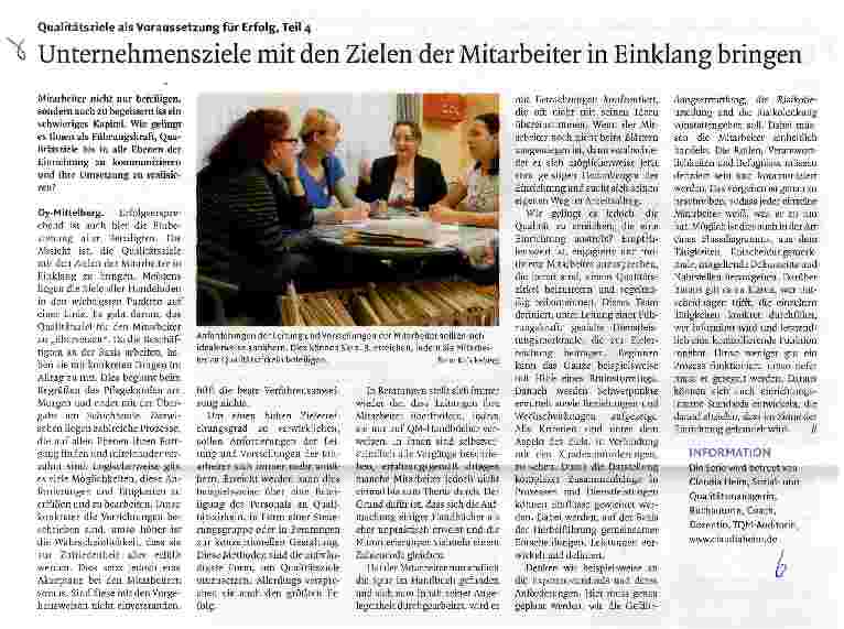 Vorschauseite 1: Qualitätsziele als Voraussetzung für Erfolg, Teil 4 Unternehmensziele mit den Zielen der Mitarbeiter in Einklang bringen