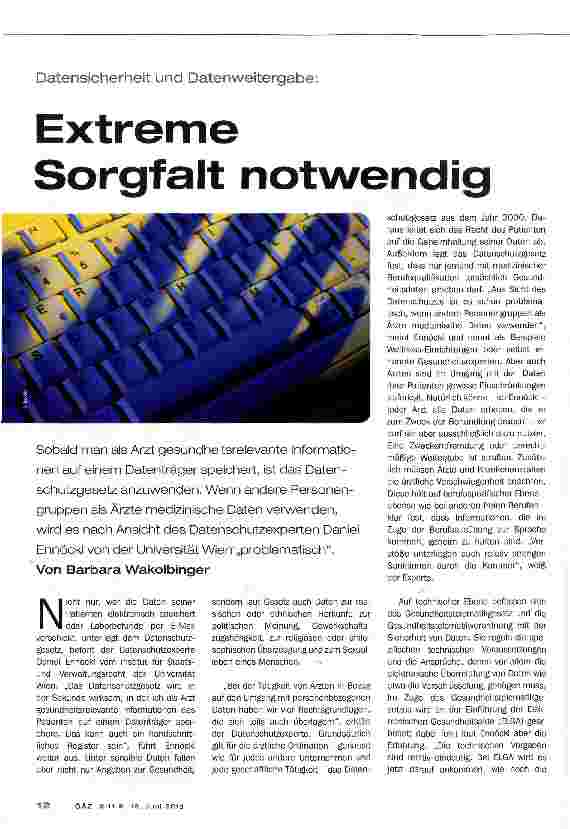 Vorschauseite 1: Extreme Sorgfalt notwendig