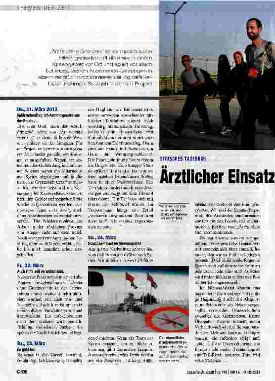 Vorschauseite 1: Ärztlicher Einsatz im Konfliktgebiet