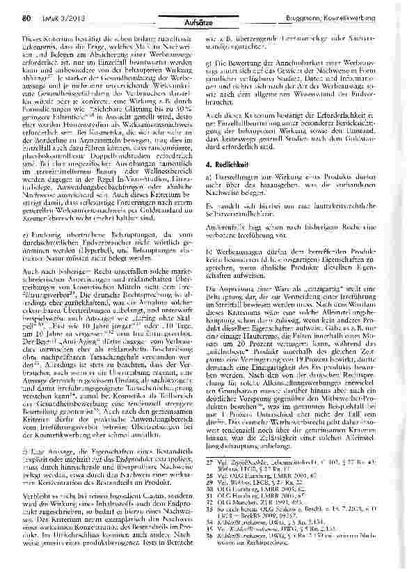 Vorschauseite 4: Neue Spielregeln für die Kosmetikwerbung? Eine erste Beleuchtung des Verordnungsentwurfs zur Festlegung gemeinsamer Kriterien zur Begründung von Werbeaussagen im Zusammenhang mit…
