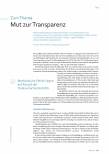 Vorschauseite 1: Mut zur Transparenz