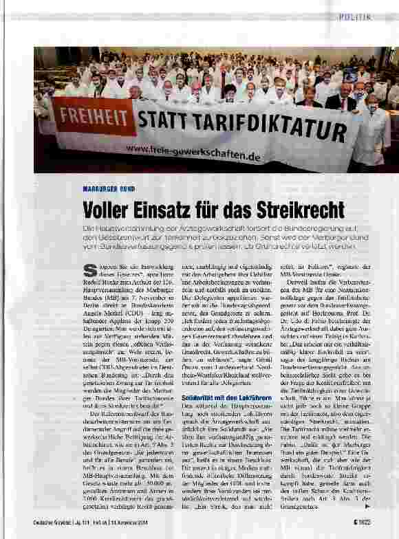 Vorschauseite 1: Voller Einsatz für das Streikrecht