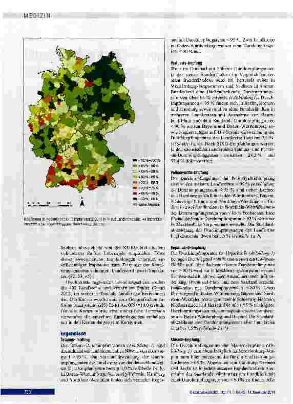 Vorschauseite 3: Durchimpfungsraten bei der Schuleingangsuntersuchung 2012