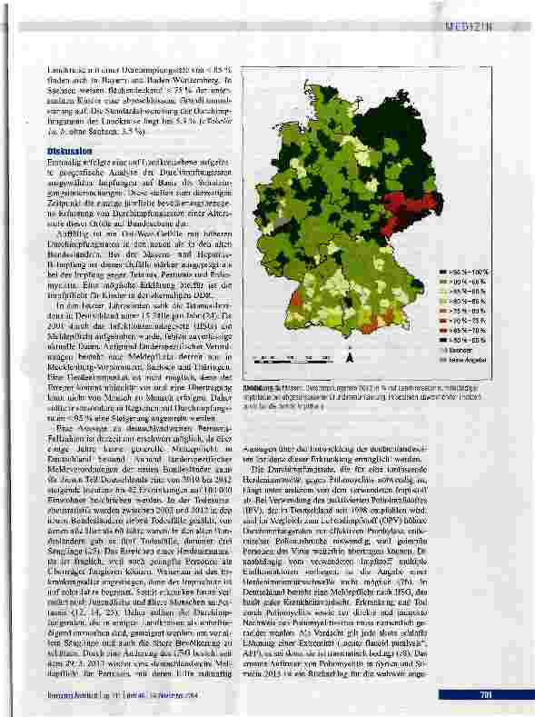 Vorschauseite 4: Durchimpfungsraten bei der Schuleingangsuntersuchung 2012