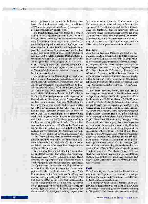 Vorschauseite 5: Durchimpfungsraten bei der Schuleingangsuntersuchung 2012