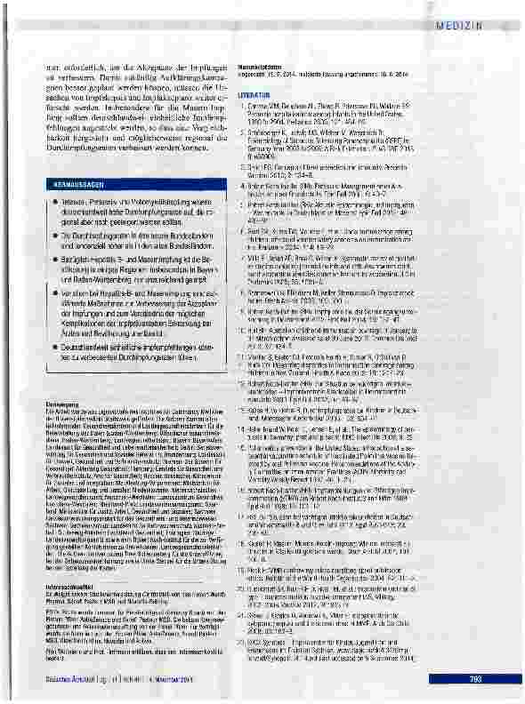 Vorschauseite 6: Durchimpfungsraten bei der Schuleingangsuntersuchung 2012