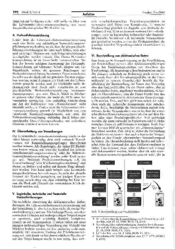 Vorschauseite 4: Die LMIV: Herausforderung für Unternehmen