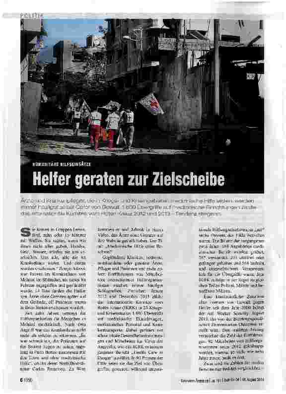 Vorschauseite 1: Helfer geraten zur Zielscheibe