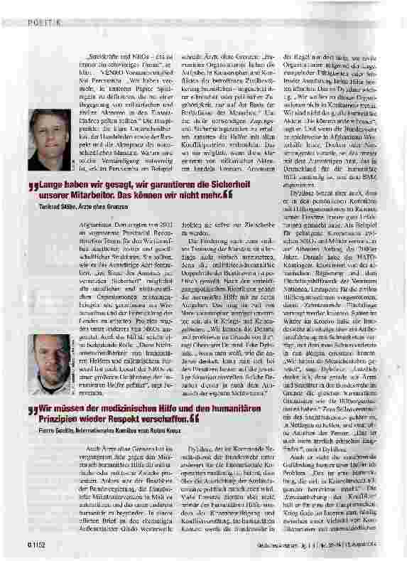 Vorschauseite 3: Helfer geraten zur Zielscheibe