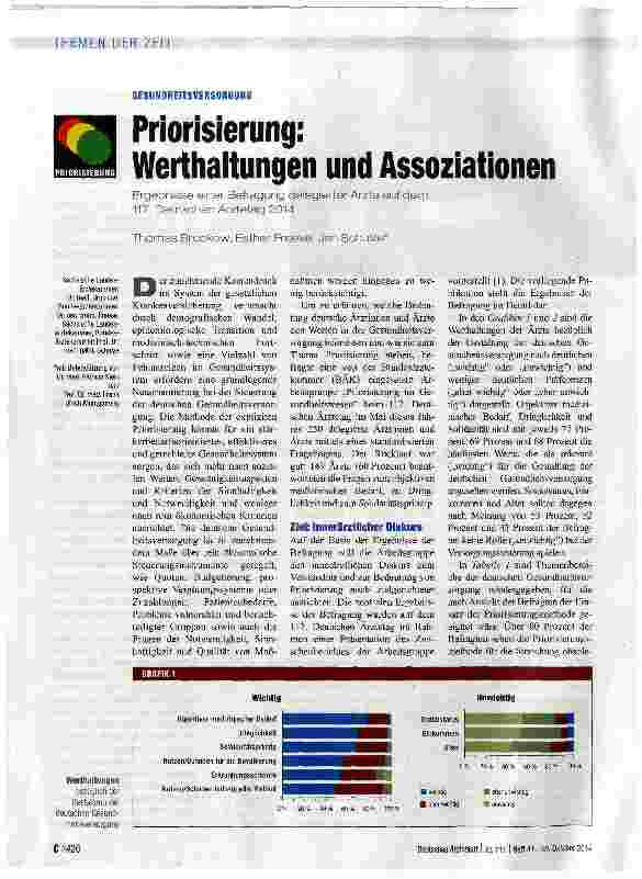 Vorschauseite 1: Priorisierung: Werthaltungen und Assoziationen