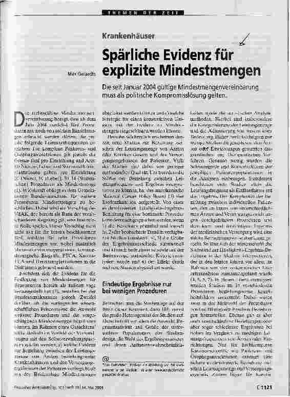 Vorschauseite 1: Spärliche Evidenz für explizite Mindestmengen