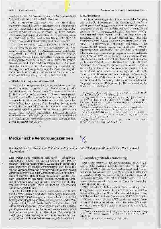 Vorschauseite 1: Medizinische Versorgungszentren
