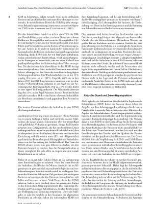 Vorschauseite 5: Die ersten fünf Jahre einer radikalen Reform der forensischen Psychiatrie in Italien