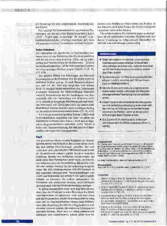 Vorschauseite 6: Arzneimitteltherapiesicherheit bei Kindern