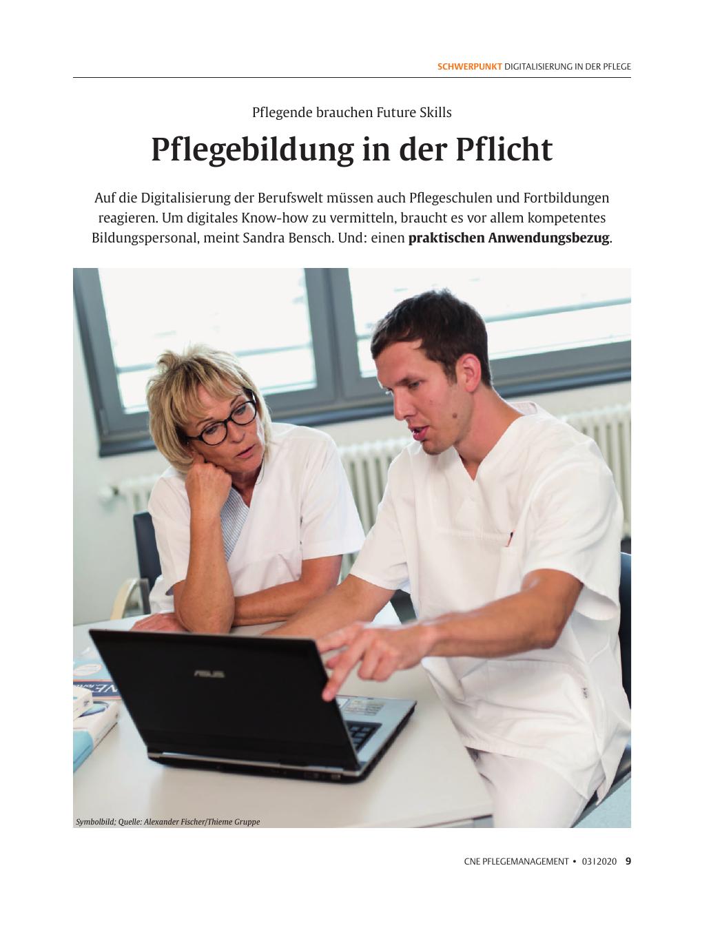 Vorschauseite 1: Pflegebildung in der Pflicht