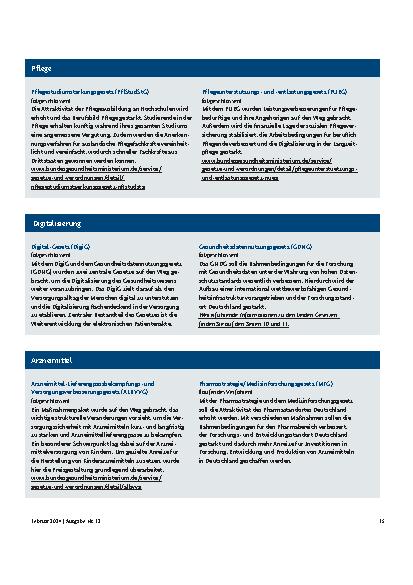Vorschauseite 2: Halbzeitbilanz: Verbesserungen in der Gesundheitsversorgung