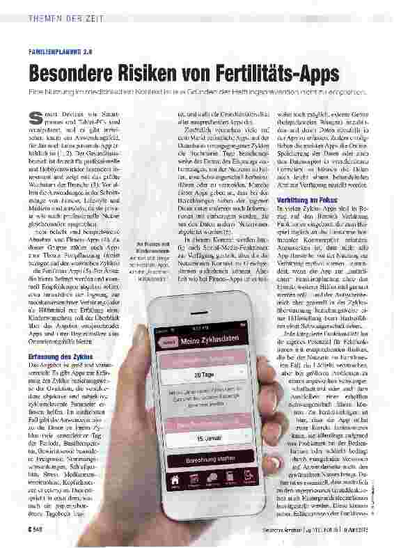 Vorschauseite 1: Besondere Risiken von Fertilitäts-Apps