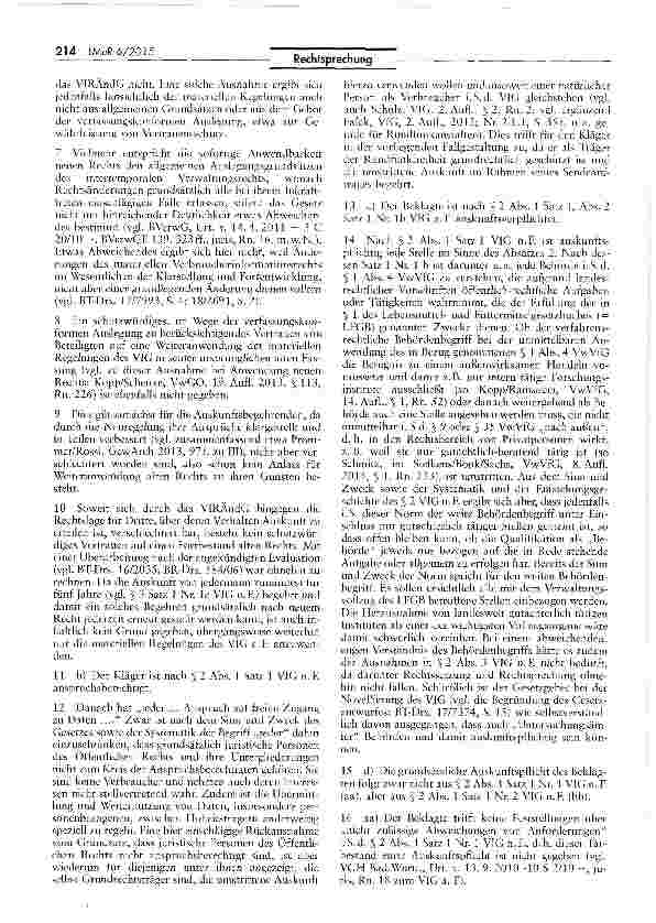 Vorschauseite 4: Informationsanspruch nach dem VIG gegenüber demLAVES